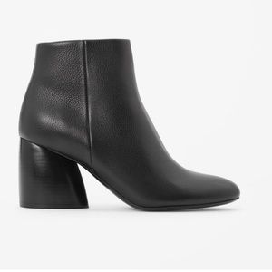 COS Black Leather Curved Heel Boot